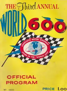 1962 World 600 program cover