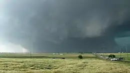 The record-breaking 2.6-mile (4.2 km) wide El Reno, Oklahoma tornado.