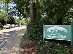 Entering the town of Chevy Chase along MD&nbsp;191 westbound