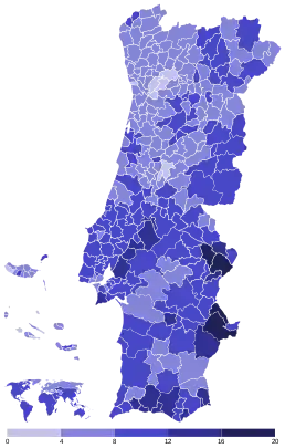 Share of CHEGA (CH) by municipality