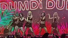 (G)I-dle performing "Dumdi Dumdi" at their San Francisco, U.S. concert on July 24, 2022.