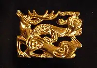 Scene of torment, burial mound Berel (V. - III. BCE) Kazakhstan, Pazyryk culture.