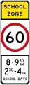 (R4-V106) 60&nbsp;km/h Speed Limit School Zone (Used in Victoria)