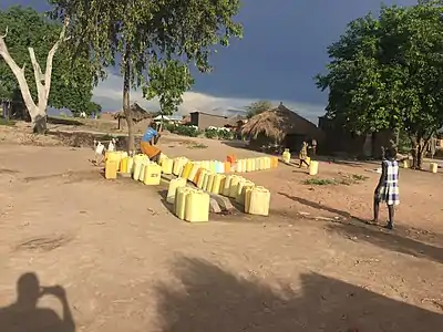 A water supply tap in Rhino Camp. May 2020