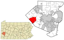 Location in Allegheny County and state of Pennsylvania