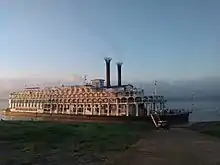 American Queen docked in St. Francisville, Louisiana in September 2017.