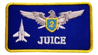 Name tag of Ukrainian 2nd Class fighter pilot "Juice"