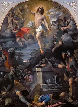Resurrection of Christ; by Annibale Carracci; 1593; oil on canvas; 217 x 160 cm; Louvre