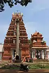 Dravida Gopura over entrance to Arakeshwara temple at Haleyedatore in Mysore district