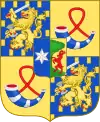 Arms for the children of Princess Margriet of the Netherlands, Prince Maurits, Prince Bernhard, Prince Pieter-Christiaan and Prince Floris of Orange-Nassau, van Vollenhoven (escutcheon of Van Vollenhoven).