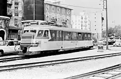 Railbus n° 212 (metre gauge) of the Chemins de Fer de Provence line at the Nice terminus, July 1983.