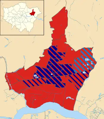 Barking and Dagenham 2006 results map