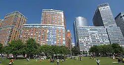 Panoramic shot of Battery Park City.