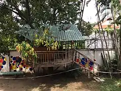 Old tree house for the students in the school playground