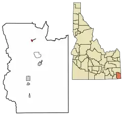 Location of Georgetown in Bear Lake County, Idaho.