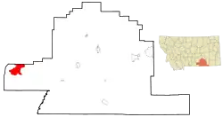 Location of Pryor, Montana