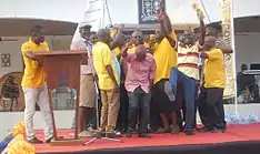 Bleoo '85 having fun on Stage