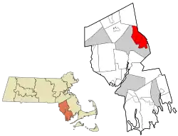 Location in Bristol County in Massachusetts