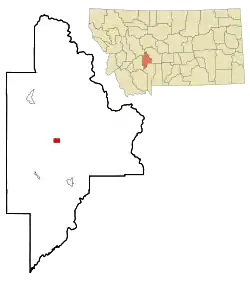 Location of Townsend, Montana