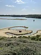 Broken Circle from Spiral Hill in 2021 showing shoreline erosion and vegetation