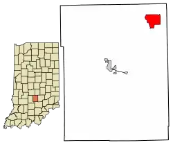 Location of Cordry Sweetwater Lakes in Brown County, Indiana.