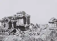 1921 photo of Temple III group ruins, before restoration
