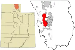 Location in Cache County and the state of Utah
