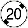 End of maximum speed limit 20&nbsp;km/h