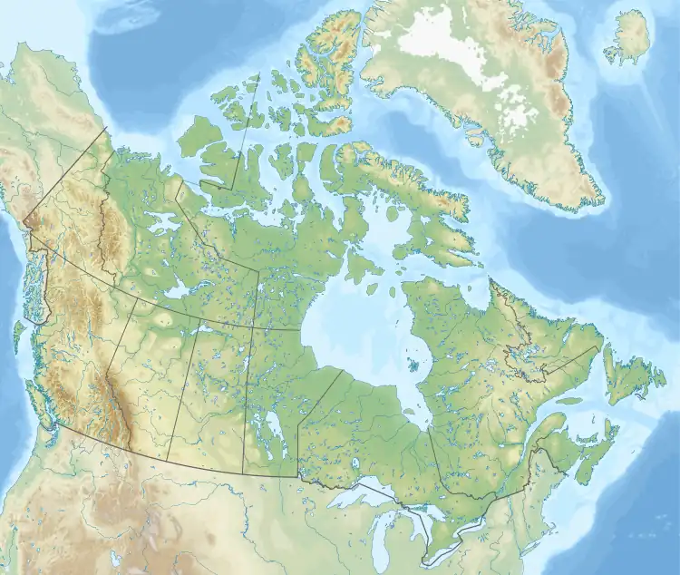 Map showing the location of Banff National Park