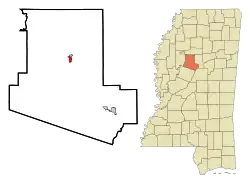 Location of Carrollton, Mississippi