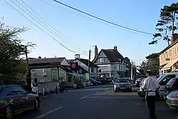 Centre of Foxrock village:- Findlaters Grocery Store (centre) opened in 1904, now the Gables wine bar & restaurant