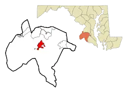 Location of La Plata, Maryland