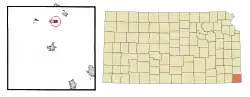 Location within Cherokee County and Kansas
