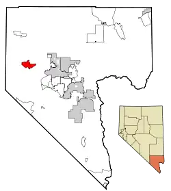 Location of Mount Charleston in Clark County, Nevada