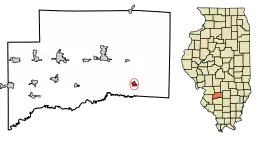 Location of Hoffman in Clinton County, Illinois.