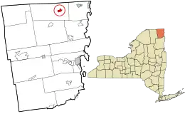 Location in Clinton County and the state of New York.
