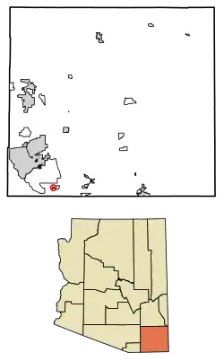 Location of Miracle Valley in Cochise County, Arizona.