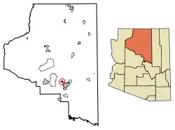 Location of Fort Valley in Coconino County, Arizona.
