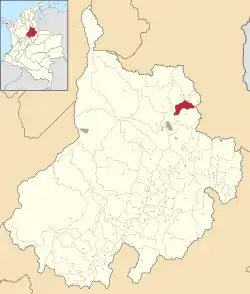 Location of the municipality and town of Charta in the Santander Department of Colombia.