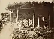 Coptic and faithful Orthodox priests facing the Axumite church Enda Mariam from the 6th century in Asmara (the photo was taken in 1909) 1