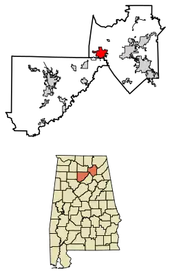 Location in Marshall and Cullman counties, Alabama