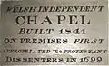 Date plaque, 1841. Plough Lane Chapel, Lion Street, Brecon.