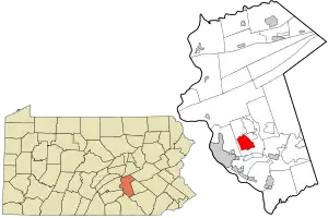 Location in Dauphin County and state of Pennsylvania.