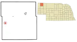 Location of Crawford, Nebraska