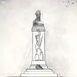 Dimitrie Paciurea's sketch for a monument to Eminescu, with a Sky Chimera (1920)