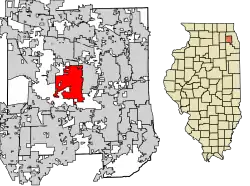 Location within DuPage County and Illinois