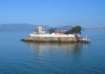 The light as seen from the deck of the World War II Liberty Ship SS&nbsp;Jeremiah O'Brien