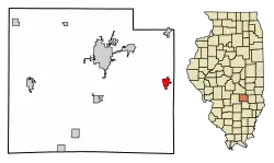 Location of Dieterich in Effingham County, Illinois.
