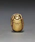 Scarab; circa 1980 BC; gold; overall: 1.1 cm; Cleveland Museum of Art (Cleveland, Ohio, US)