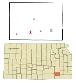 Location within Elk County and Kansas